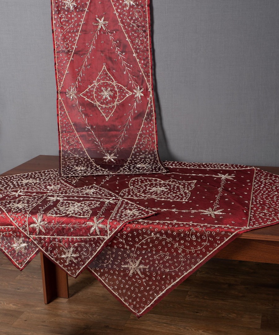 eratobornto Σετ 4 τεμαχίων (100cm x 100cm, 45cm x 105cm, 2x42cm x 42cm) Ερατώ Μπορντώ SilkFashion - Image 1