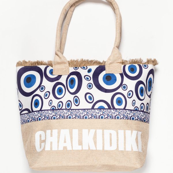 Τσάντα με χερούλι (49cm x 15cm x 34cm) μάτι 1 CHALKIDIKI SilkFashion