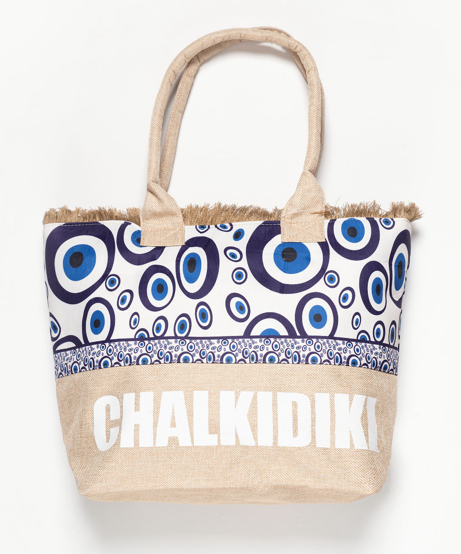 eye1chalkidiki Τσάντα με χερούλι (49cm x 15cm x 34cm) μάτι 1 CHALKIDIKI SilkFashion - Image 1