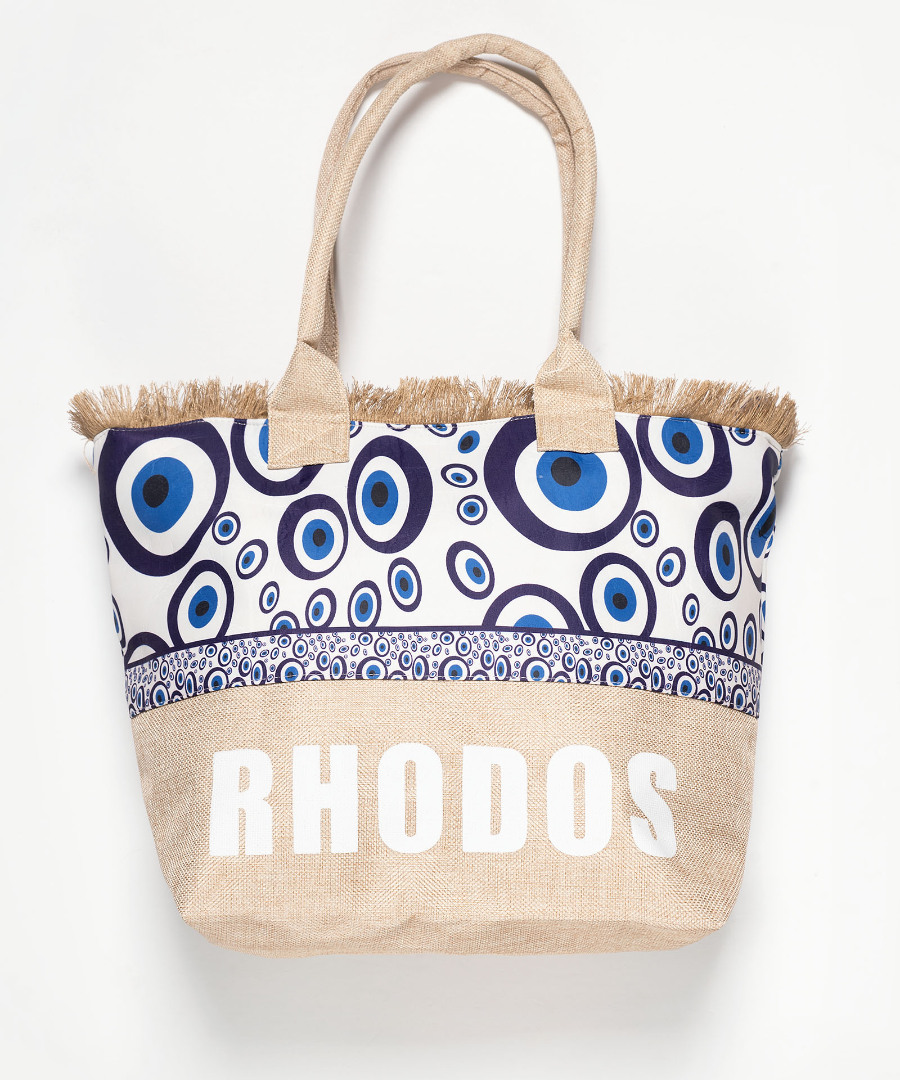 eye1rhodos Τσάντα με χερούλι (49cm x 15cm x 34cm) μάτι 1 RHODES SilkFashion - Image 1