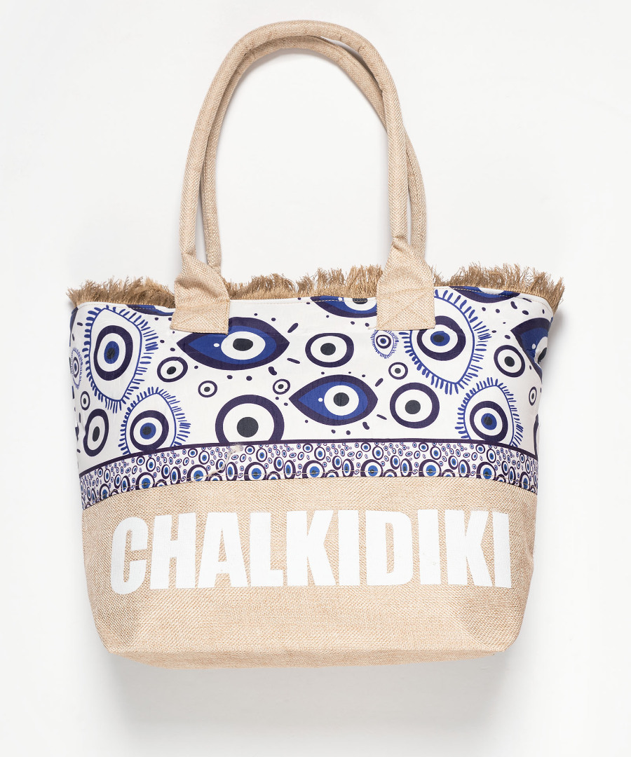 eye2chalkidiki Τσάντα με χερούλι (49cm x 15cm x 34cm) μάτι 2 CHALKIDIKI SilkFashion - Image 1