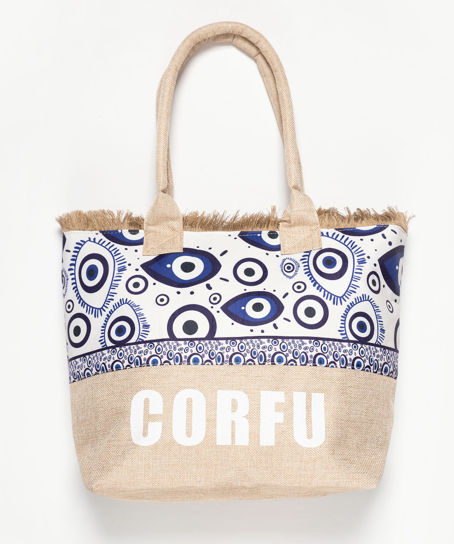 eye2corfu Τσάντα με χερούλι (49cm x 15cm x 34cm) μάτι 2 CORFU SilkFashion - Image 1