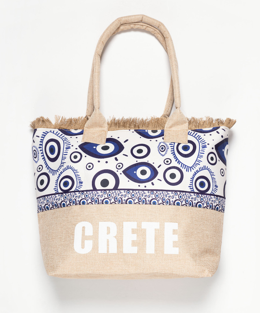 eye2crete Τσάντα με χερούλι (49cm x 15cm x 34cm) μάτι 2 CRETE SilkFashion - Image 1