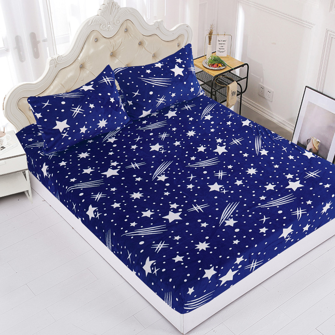 fleecedesign8 Fleece σεντόνι με λάστιχο και μαξιλαροθήκες (180cm x 200cm + 25cm) σχέδιο 8 SilkFashion - Image 1