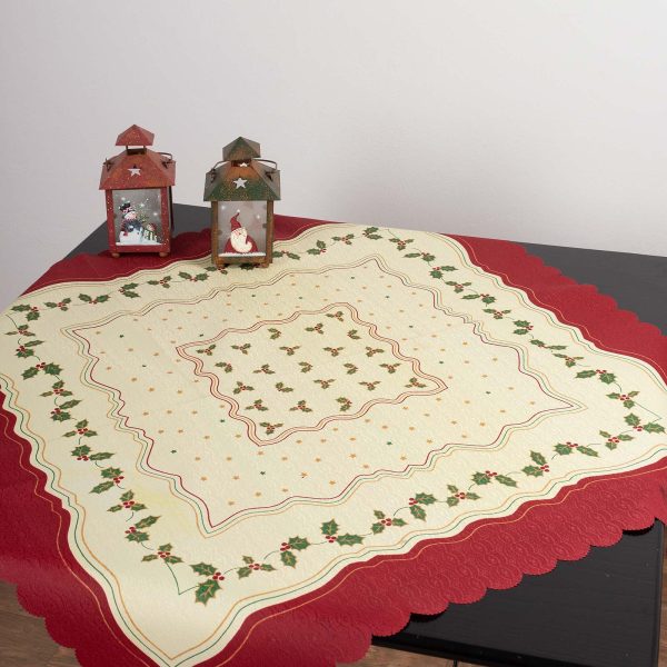 χριστουγεννιάτικο καρέ (90cm x 90cm) γκι SilkFashion