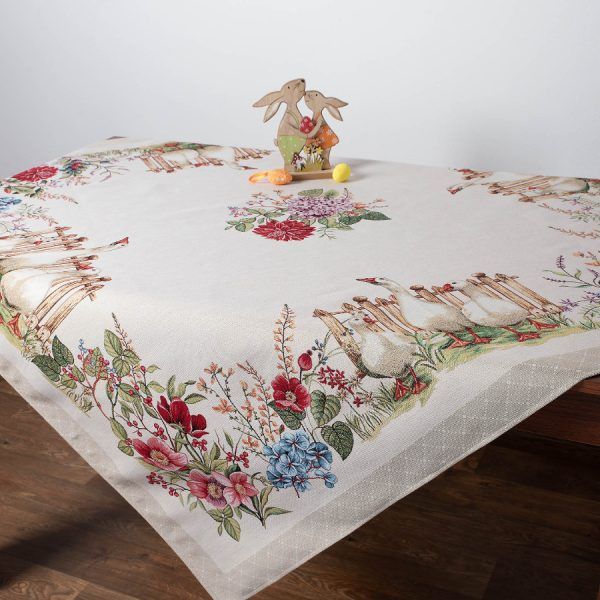 τραπεζοκαρέ (140cm x 140cm) GOOSE WALK SilkFashion
