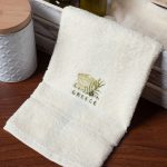 Δωδεκάδα πετσέτες χεριών (30cm x 50cm) ivory με την ακρόπολη GREECE SilkFashion