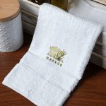 Δωδεκάδα πετσέτες χεριών (30cm x 50cm) λευκό με την ακρόπολη GREECE SilkFashion