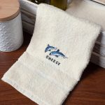 Δωδεκάδα πετσέτες χεριών (30cm x 50cm) ivory με δελφίνια GREECE SilkFashion