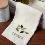 Δωδεκάδα πετσέτες χεριών (30cm x 50cm) ivory με κλαδί GREECE SilkFashion