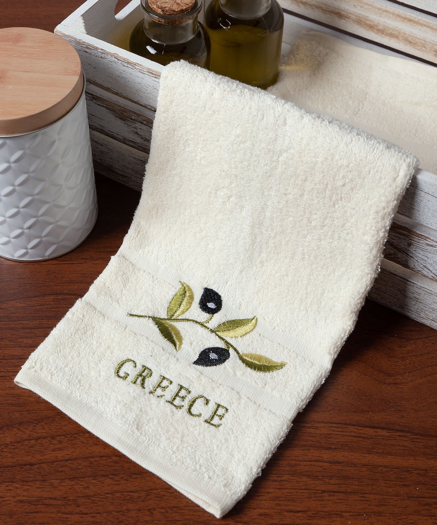 greece-ivory Πετσέτα Σώματος ( 70cm x 140cm ) Ivory με Κλαδί GREECE SilkFashion - Image 1