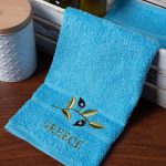 Δωδεκάδα πετσέτες χεριών (30cm x 50cm) μπλέ με κλαδί GREECE SilkFashion