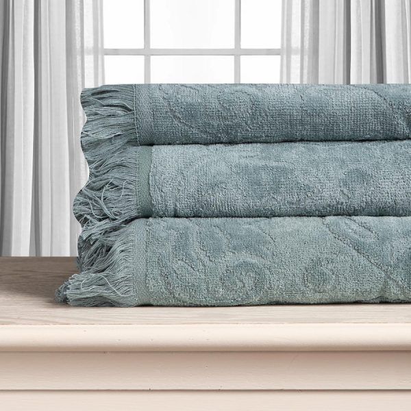 Βαμβακερή ζακάρ πετσέτα ALICIA 520gsm (50cm x 100cm) πράσινο SilkFashion