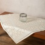 Χειροποίητο καρέ HF290 (90cm x 90cm) μπέζ SilkFashion