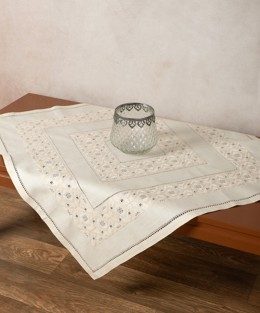 hf290mpez Χειροποίητο καρέ HF290 (90cm x 90cm) μπέζ SilkFashion - Image 1