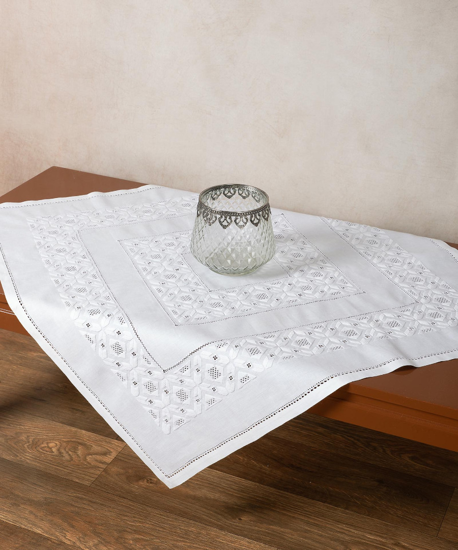 hf290w Χειροποίητο καρέ HF290 (90cm x 90cm) λευκό SilkFashion - Image 1