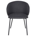 ΚΑΡΕΚΛΑ ISIAH HM9615.01 ΓΚΡΙ ΥΦΑΣΜΑ-ΜΑΥΡΑ ΜΕΤΑΛΛΙΚΑ ΠΟΔΙΑ 56x56x76Υ εκ. - Image 3