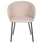 ΚΑΡΕΚΛΑ ISIAH HM9615.03 ΜΠΕΖ ΥΦΑΣΜΑ-ΜΑΥΡΑ ΜΕΤΑΛΛΙΚΑ ΠΟΔΙΑ 56x56x76Υ εκ. - Image 3