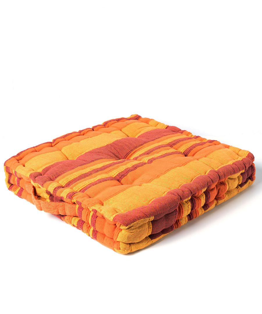 kathismaportokali Μαξιλάρι κάθισμα kerala (45cm x 45cm x 8cm) πορτοκαλί SilkFashion - Image 1