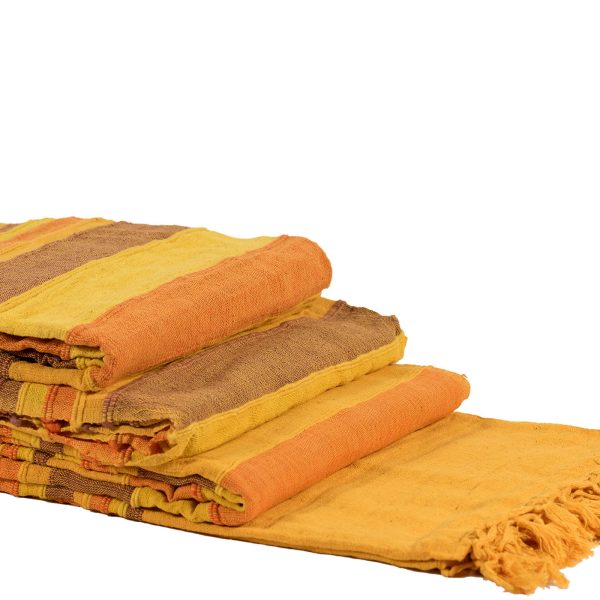 ΡΙΧΤΑΡΙΑ kerala (150cm x 180cm/170cm x 230cm/170cm x 270cm) κίτρινο/πορτοκαλί SilkFashion