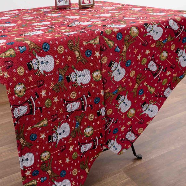 χριστουγεννιάτικη τραβέρσα  (45cm x 170cm) κόκκινος ’ι Βασίλης SilkFashion