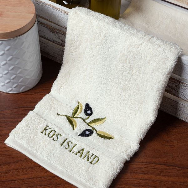Πετσέτα Προσώπου ( 50cm x 100cm ) Ivory με Κλαδί ΚΩΣ SilkFashion