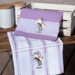 Σετ 2 τεμαχίων ποτηρόπανα (50cm x 70cm) ανεμόμυλος λιλά KOS SilkFashion