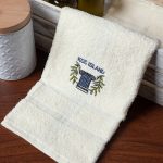 Πετσέτα Προσώπου ( 50cm x 100cm ) Ivory με Μπλε Κίωνα ΚΩΣ SilkFashion