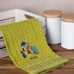 Σετ 12 τεμαχίων ποτηρόπανα γκοφρέ (50cm x 70cm) πράσινο εκκλησία KOS SilkFashion