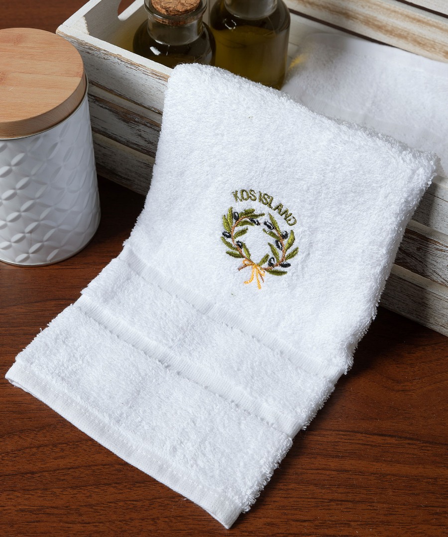 kos-stefani-white-1 Πετσέτα Σώματος ( 100cm x 150cm ) Λευκό με Στεφάνι ΚΩΣ SilkFashion - Image 1