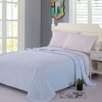 κουβέρτα fleece με sherpa (220cm x 240cm) κοτλέ σιέλ SilkFashion