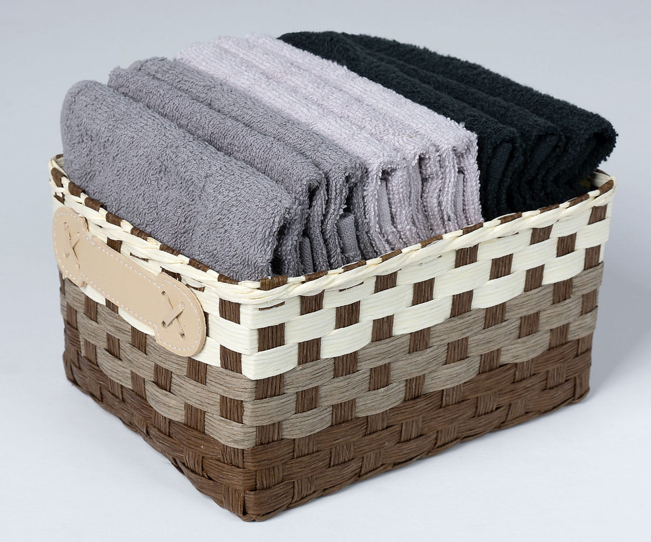 koutigkri Σετ λαβέτες 9 τεμάχια (30cm x 30cm) γκρί SilkFashion - Image 1