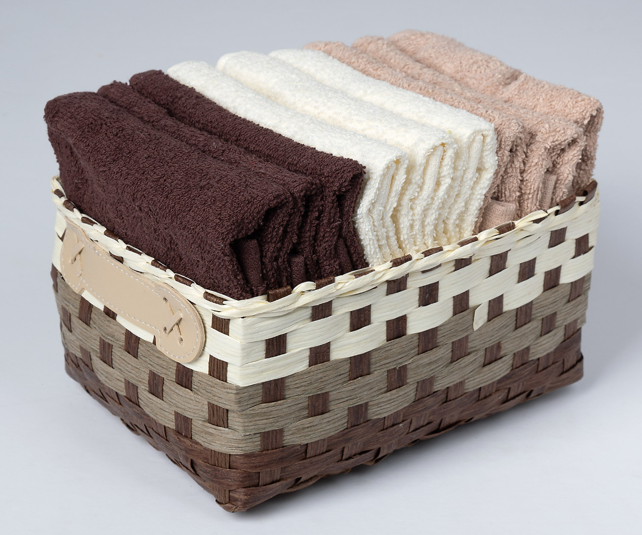 koutikafe Σετ λαβέτες 9 τεμάχια (30cm x 30cm) καφέ SilkFashion - Image 1