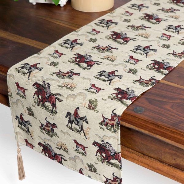 τραβέρσα  (33cm X 170cm)  κυνήγι SilkFashion