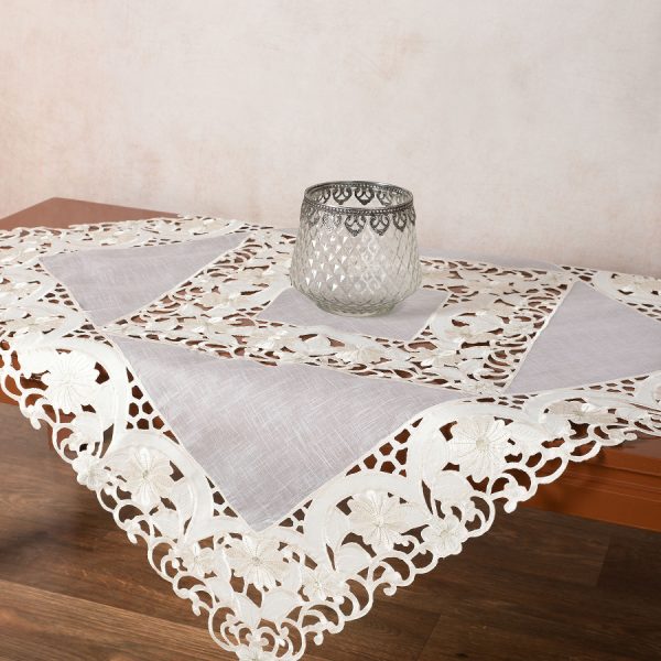 Σατέν κοφτό τραπεζοκαρέ (135cm x 135cm) L09021A SilkFashion