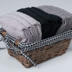 Σετ λαβέτες σε καλάθι 9 τεμάχια (30cm x 30cm) γκρί SilkFashion