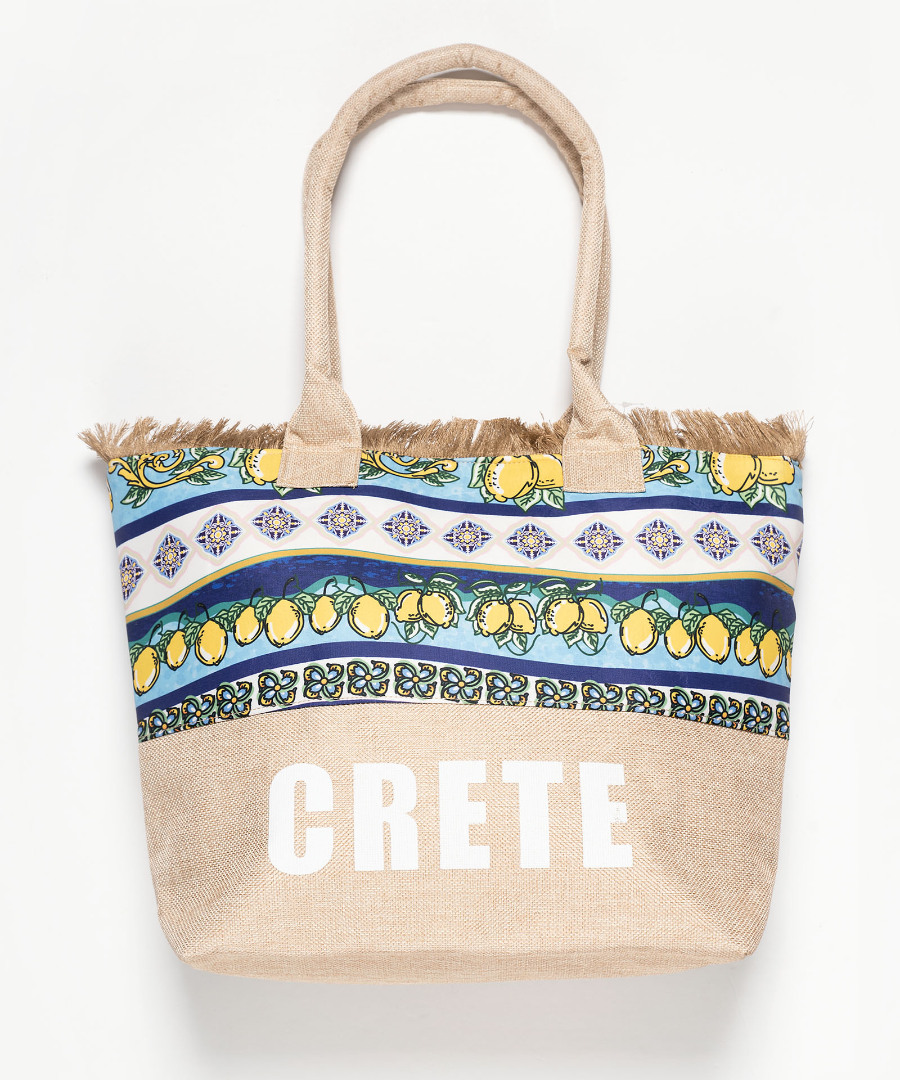 lemon2crete Τσάντα με χερούλι (49cm x 15cm x 34cm) λεμόνι 2 CRETE SilkFashion - Image 1