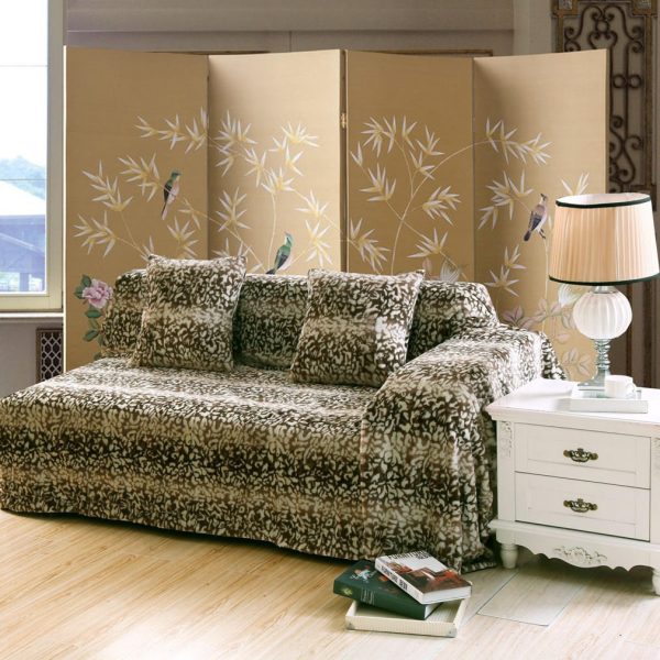 ΡΙΧΤΑΡΙΑ leopard (180cm x 180cm) καφέ SilkFashion