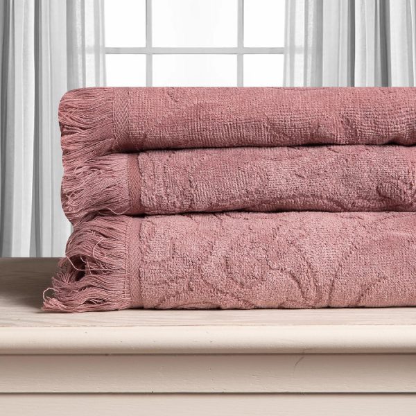 Βαμβακερή ζακάρ πετσέτα ALICIA 520gsm (80cm x 150cm) ανοιχτό καφέ SilkFashion