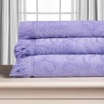 Βαμβακερή ζακάρ πετσέτα ALICIA 520gsm (50cm x 100cm) λιλά SilkFashion