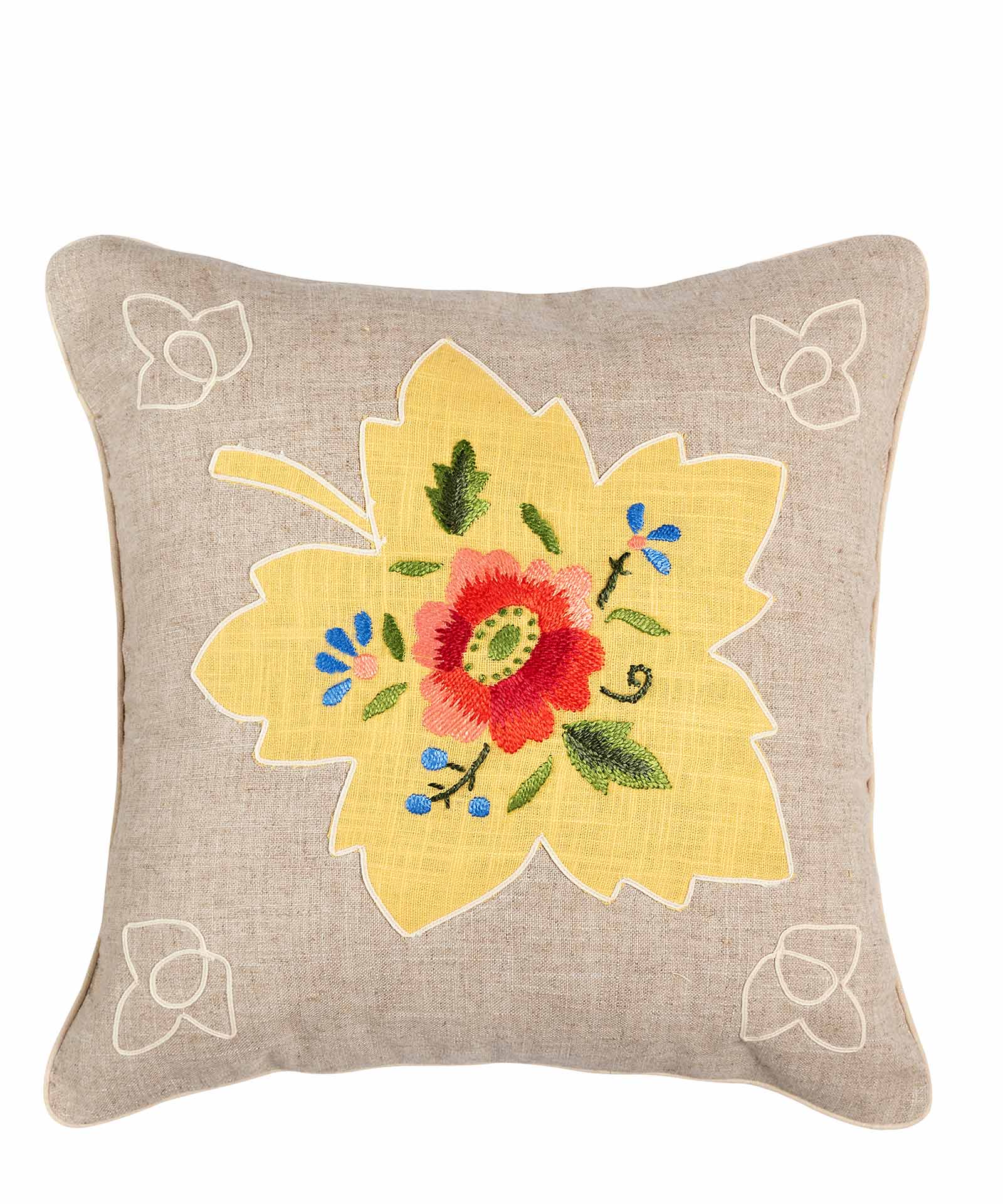 linolouloudi3 ΜΑΞΙΛΑΡΟΘΗΚΗ (45cm x 45cm) λινό λουλούδι3 SilkFashion - Image 1