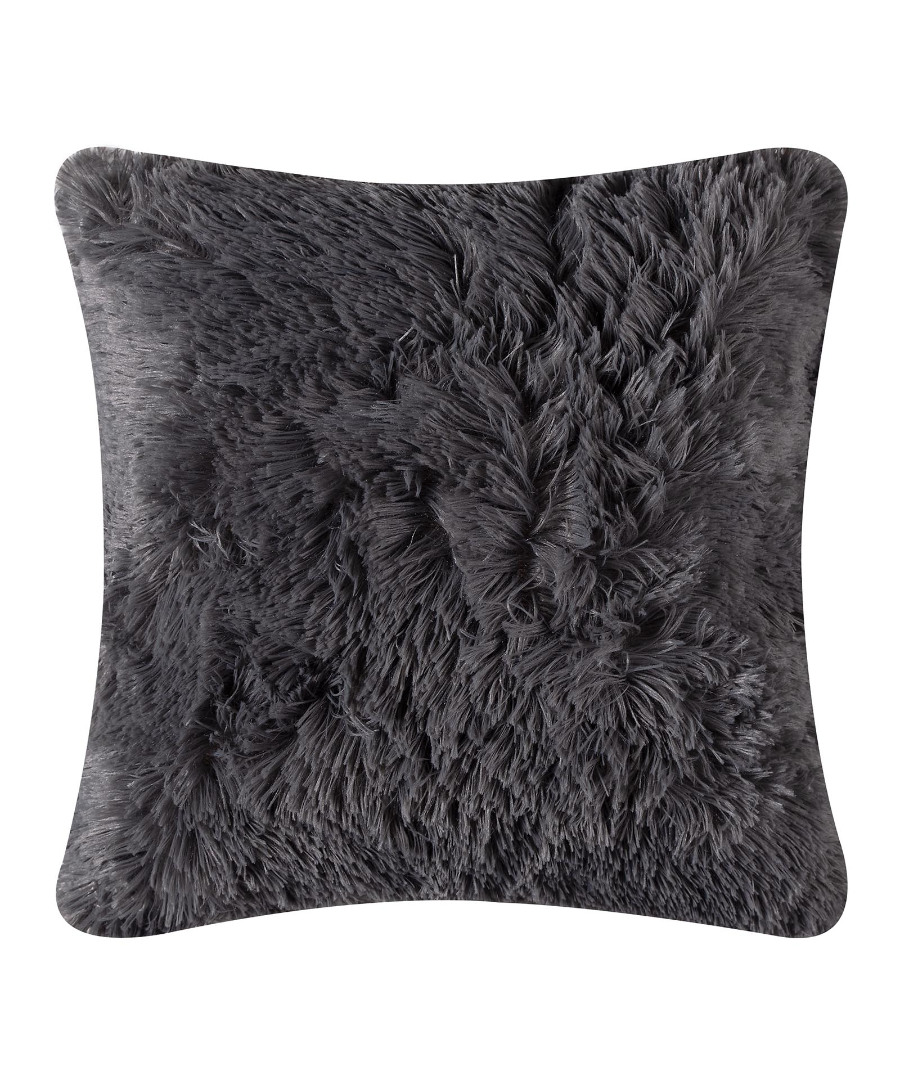 longhairdarkgrey ΜΑΞΙΛΑΡΟΘΗΚΗ LONG HAIR (45cm x 45cm) DARK GREY SilkFashion - Image 1