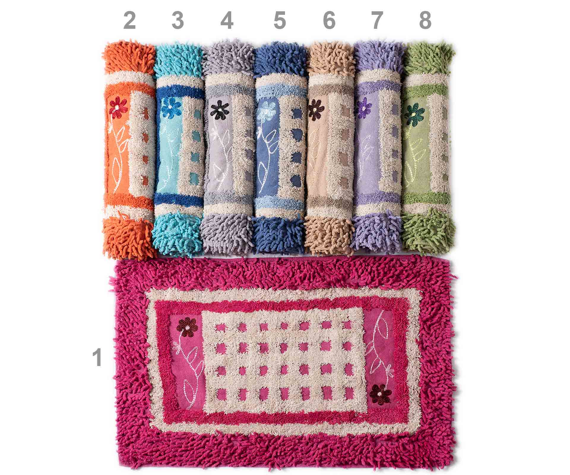 louloudisiel2 ΠΑΤΑΚΙΑ λουλούδι (60cm x 100cm) σιέλ SilkFashion - Image 1