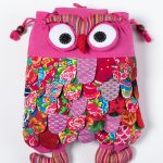 Σακίδιο κουκουβάγια (40cm x 30cm) ρόζ SilkFashion