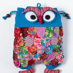 Σακίδιο κουκουβάγια (40cm x 30cm) σιέλ SilkFashion