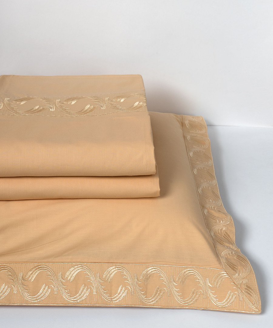m110gold σεντόνια βαμβακερά ( 230cm x 250cm 2x 50cm x 70cm) M110 χρυσό SilkFashion - Image 1