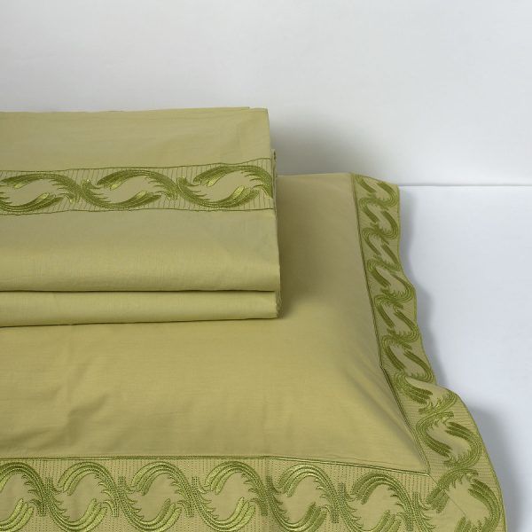 σεντόνια βαμβακερά ( 230cm x 250cm 2x 50cm x 70cm) M110 πράσινο SilkFashion