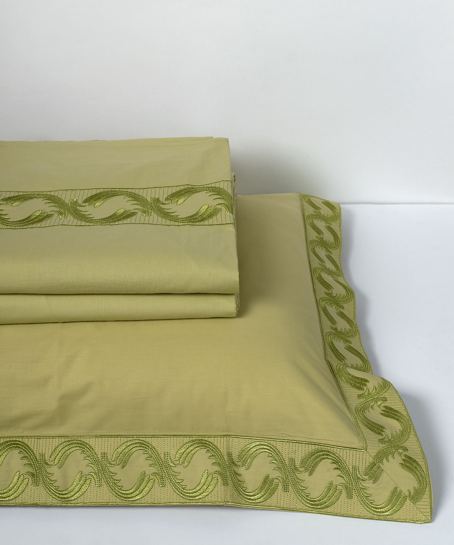 m110green σεντόνια βαμβακερά ( 230cm x 250cm 2x 50cm x 70cm) M110 πράσινο SilkFashion - Image 1