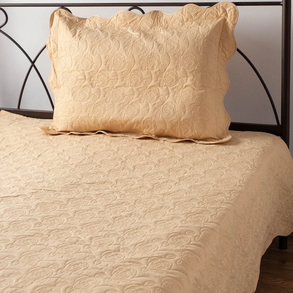ΚΟΥΒΕΡΛΙ σετ (160cm x 220cm + 1 x 50cm x 70cm) M110 χρυσό SilkFashion