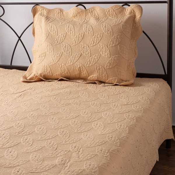 ΚΟΥΒΕΡΛΙ σετ (160cm x 220cm + 1 x 50cm x 70cm) M128 χρυσό SilkFashion